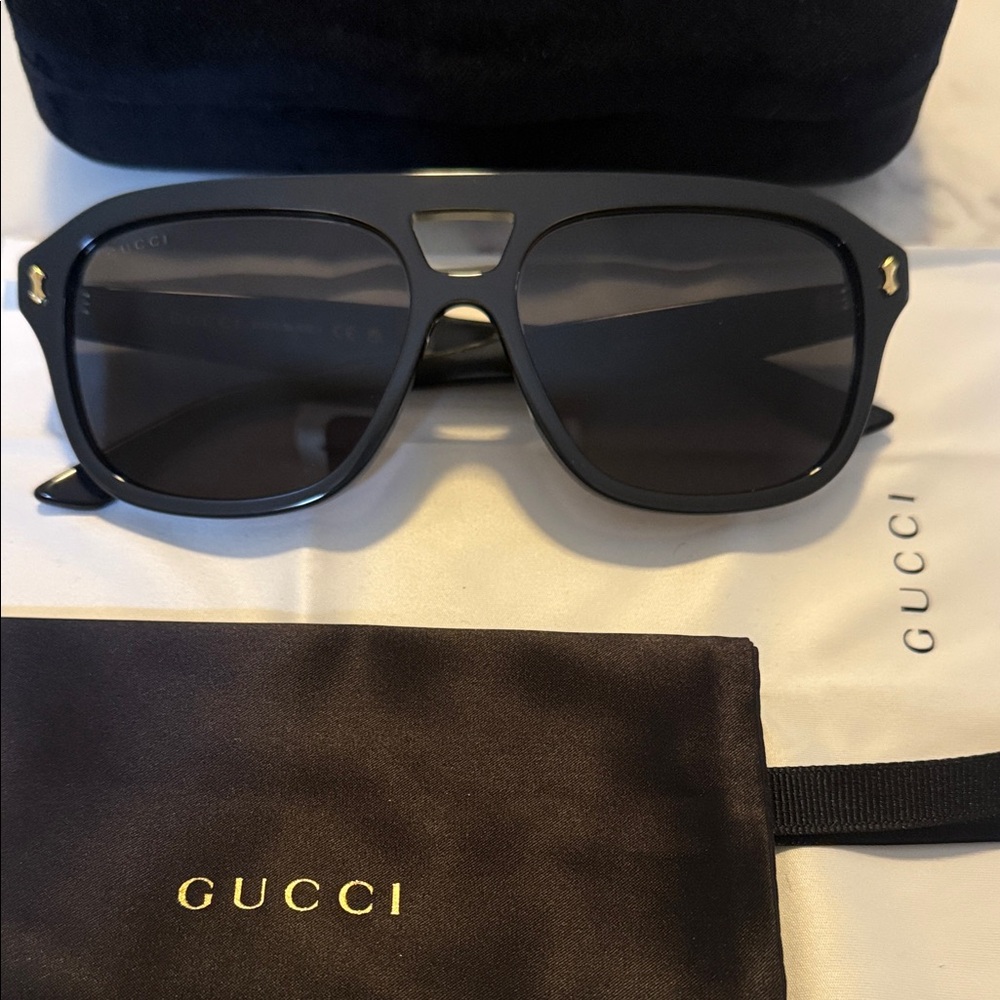 Gucci Dark Gray Sunglasses with Case - Picture 3 of 8